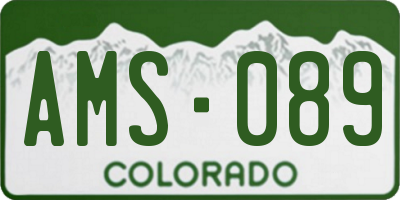 CO license plate AMS089