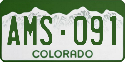 CO license plate AMS091