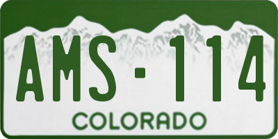 CO license plate AMS114