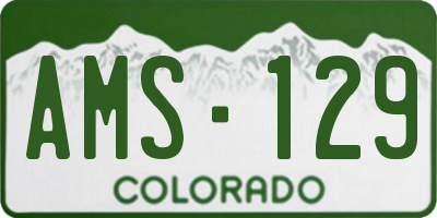 CO license plate AMS129