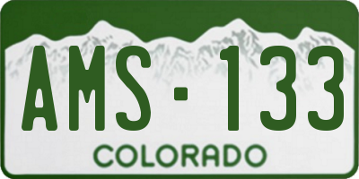 CO license plate AMS133
