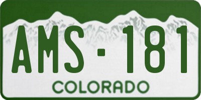 CO license plate AMS181