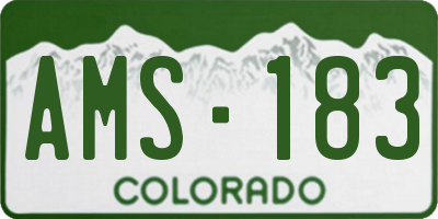 CO license plate AMS183