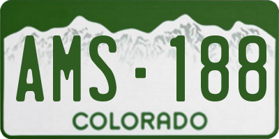 CO license plate AMS188