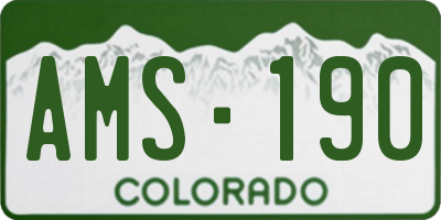 CO license plate AMS190