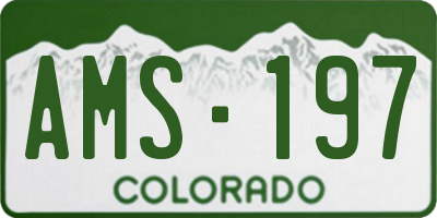 CO license plate AMS197