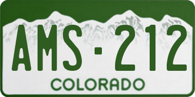CO license plate AMS212