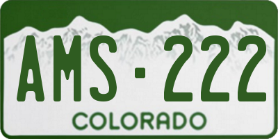 CO license plate AMS222