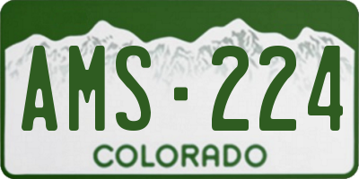 CO license plate AMS224