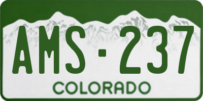 CO license plate AMS237