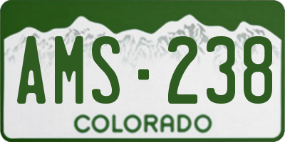 CO license plate AMS238