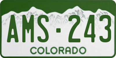CO license plate AMS243