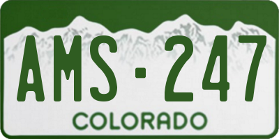 CO license plate AMS247