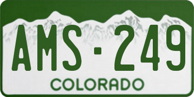 CO license plate AMS249