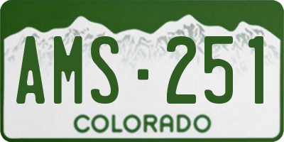 CO license plate AMS251