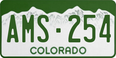 CO license plate AMS254