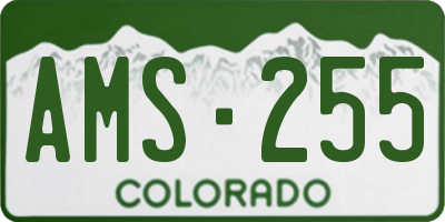 CO license plate AMS255