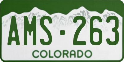 CO license plate AMS263