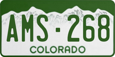 CO license plate AMS268