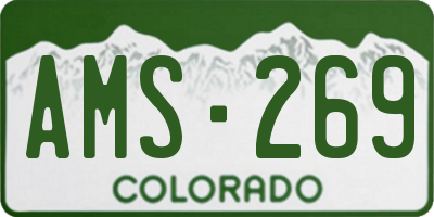 CO license plate AMS269