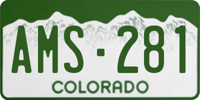 CO license plate AMS281