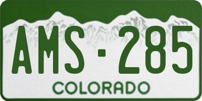 CO license plate AMS285