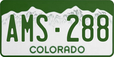 CO license plate AMS288