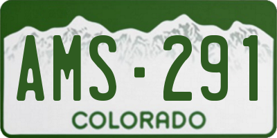 CO license plate AMS291