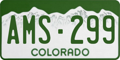 CO license plate AMS299