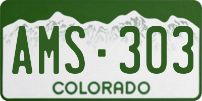 CO license plate AMS303