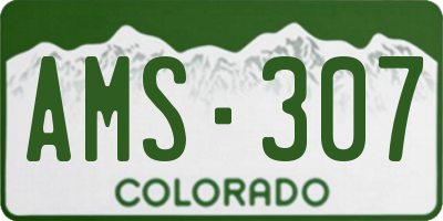 CO license plate AMS307