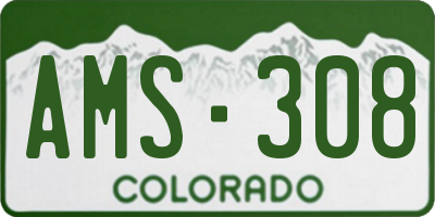 CO license plate AMS308
