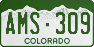 CO license plate AMS309