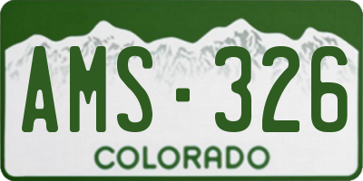 CO license plate AMS326
