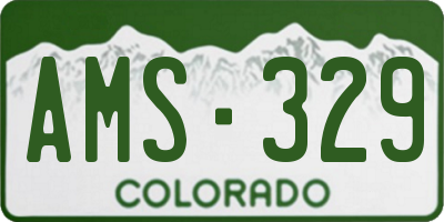 CO license plate AMS329