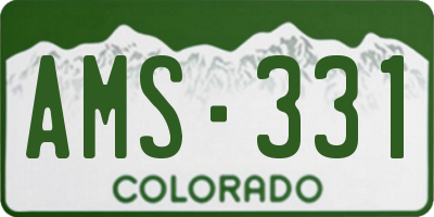 CO license plate AMS331