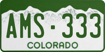 CO license plate AMS333