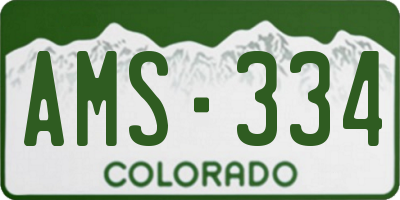 CO license plate AMS334
