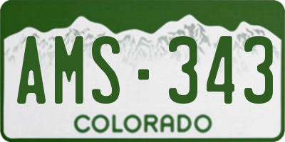 CO license plate AMS343