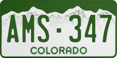 CO license plate AMS347