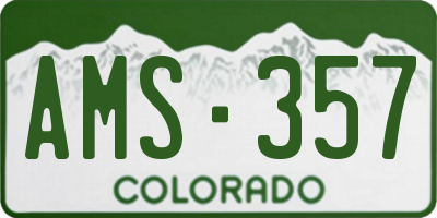 CO license plate AMS357