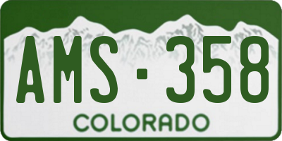 CO license plate AMS358