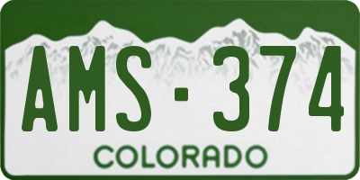 CO license plate AMS374