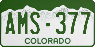 CO license plate AMS377