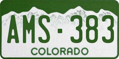 CO license plate AMS383