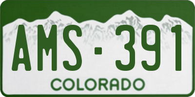 CO license plate AMS391