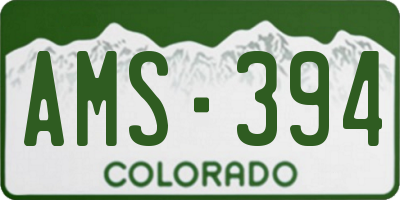 CO license plate AMS394