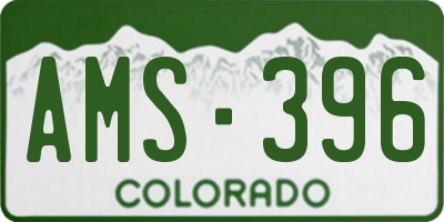 CO license plate AMS396