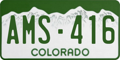 CO license plate AMS416