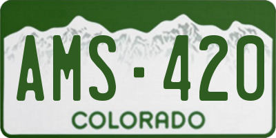 CO license plate AMS420